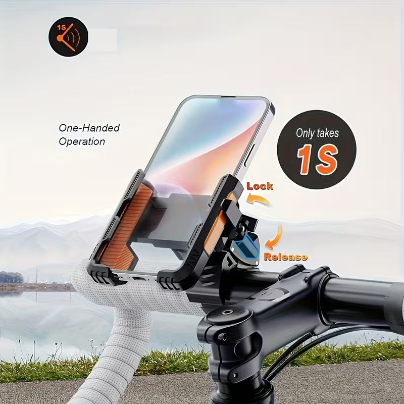 Motorrad- & Fahrrad-Handyhalterung mit Schnellverschluss und 360°-Rotation